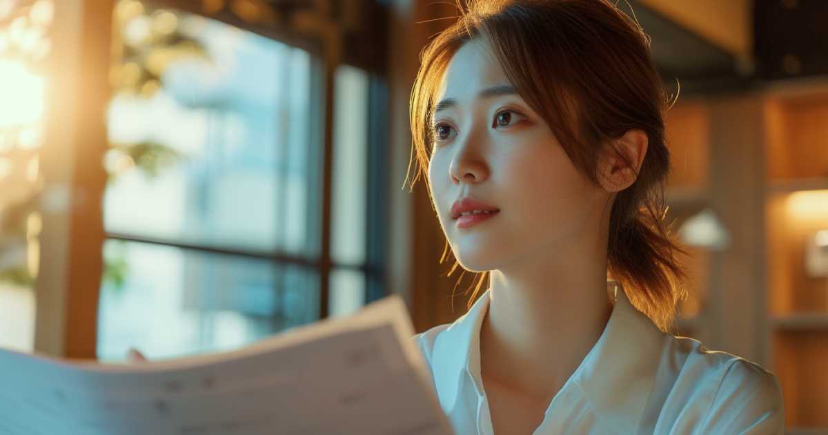 不動産会社にいる女性