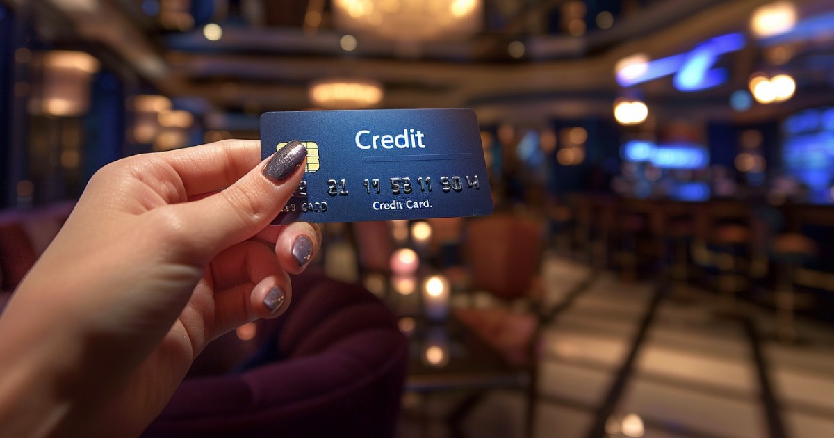 クレジットカードを持つキャバ嬢の手