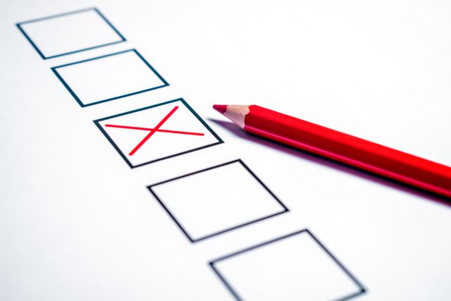 チェックボックスの中に書かれたバツマーク