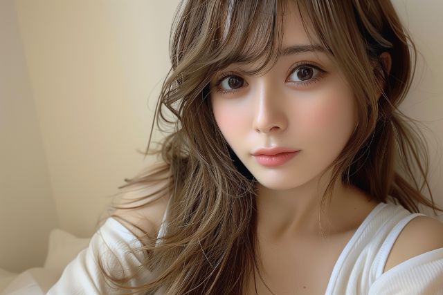コンカフェ嬢の私服でくつろぐ姿