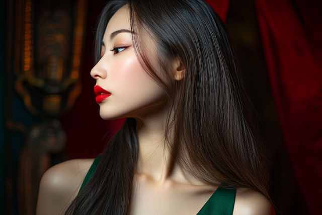 横顔が美しいホステス