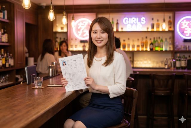 履歴書をもった女性