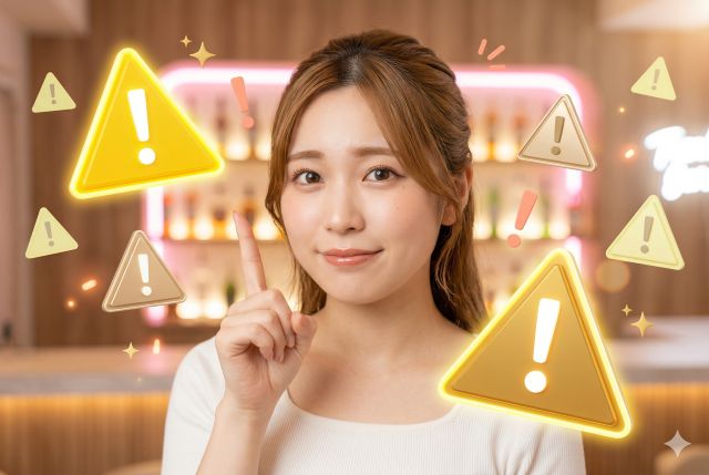 注意マークを浮かべる女性
