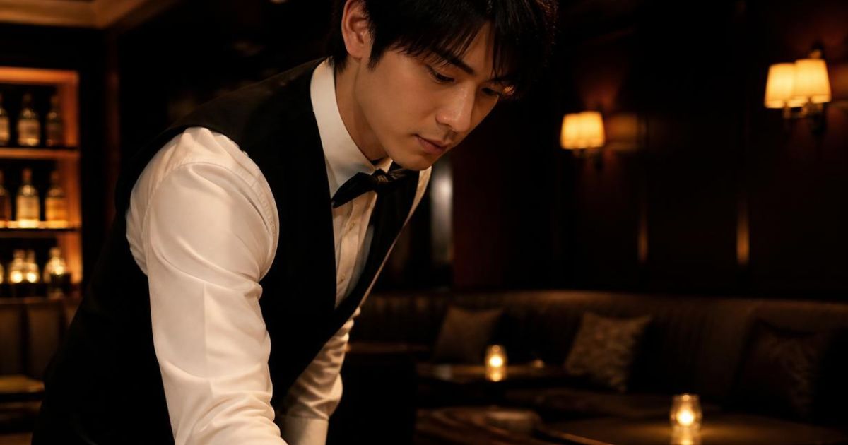若い日本人のバーテンダー