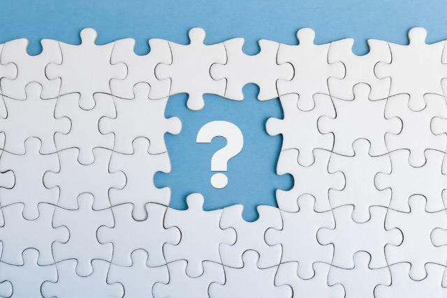 パズルの中にあるハテナマーク
