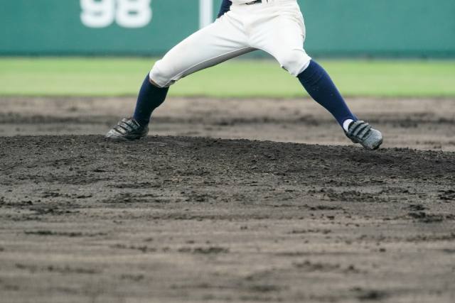 野球選手の足元