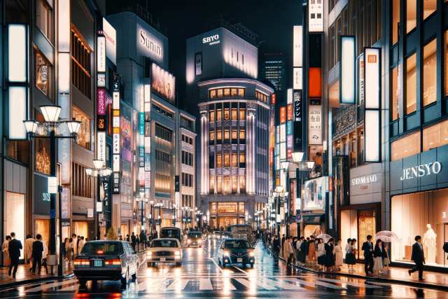 人が行き交う煌びやかな夜の街