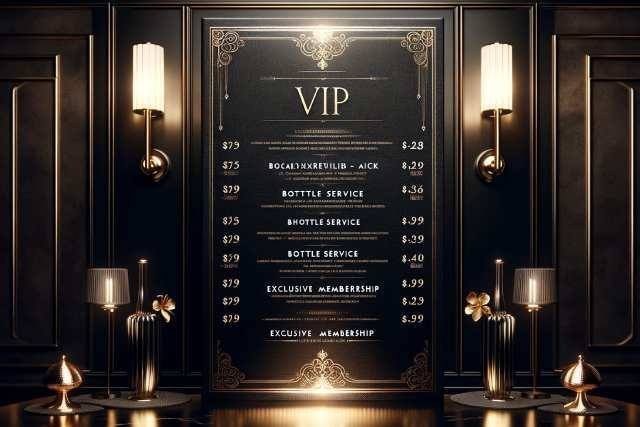 キャバクラのVIP向けの料金表