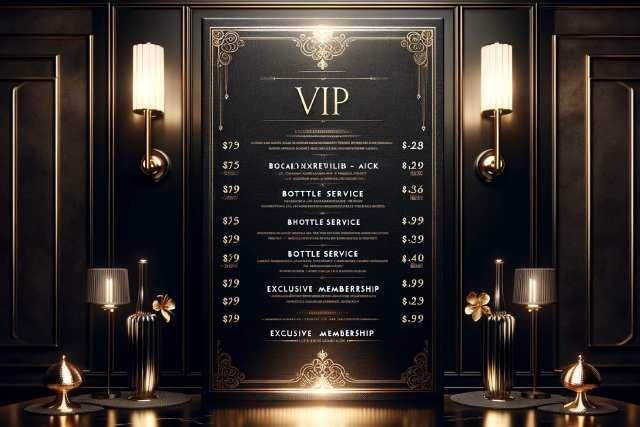キャバクラのVIP向けの料金表