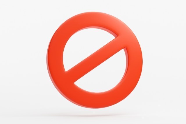 白背景に赤い禁止マーク