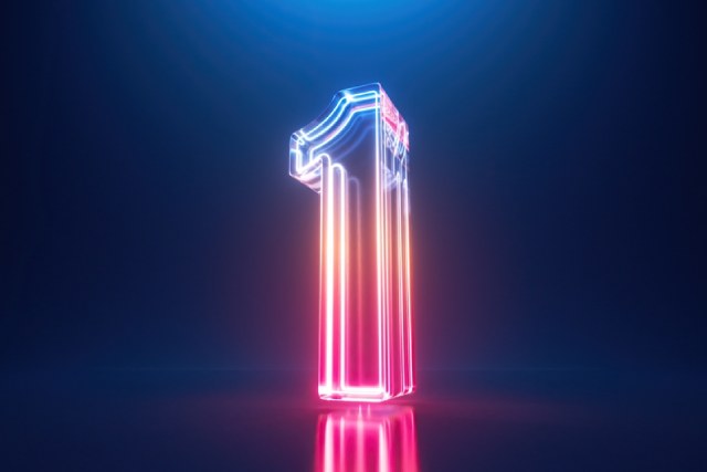 3dレンダリングの数字「1」