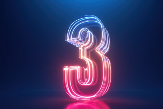 3dレンダリングの数字「3」