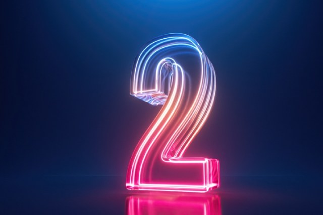 3dレンダリングの数字「2」