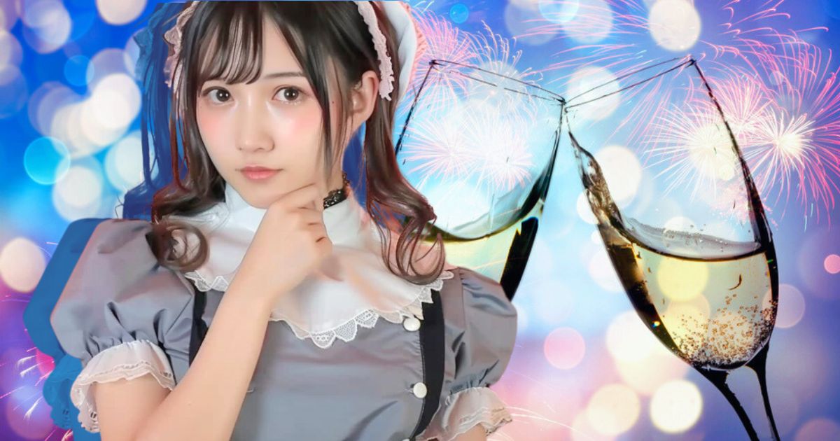 カメラに向かってポーズを取っているコンカフェ嬢