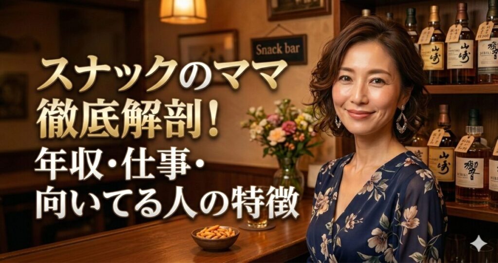 微笑んでいるスナックのママの画像。