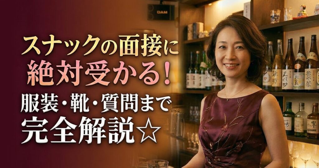 記事サムネイル。スナックの面接について優しく教えてくれる、スナックのキャスト・ママ。