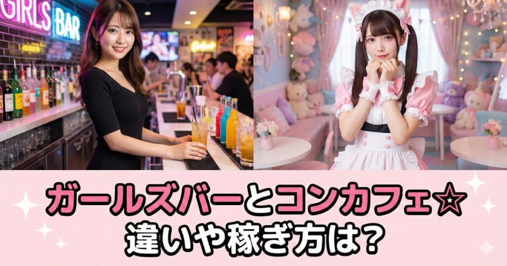 ガールズバーで働く女性とコンカフェで働く女性