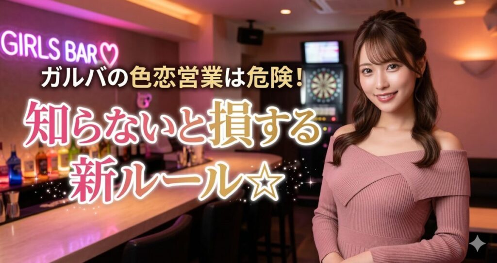 ガルバの色恋営業の新ルールについて教えてくれる、ガールズバーのキャスト女性。