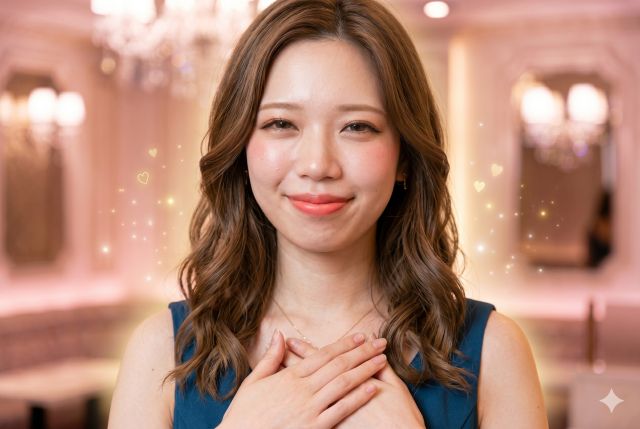 胸を抑えて安心している女性