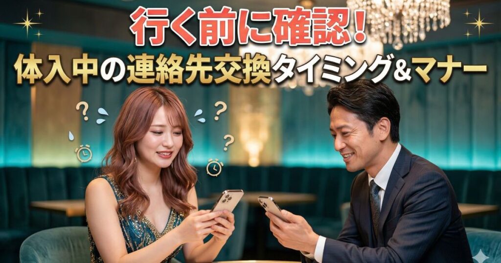 連絡先交換をしようとしている男女