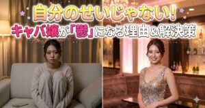 泣いている女性と笑顔のドレスの女性