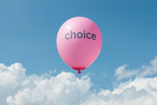 choiceと書かれたピンクのバルーン