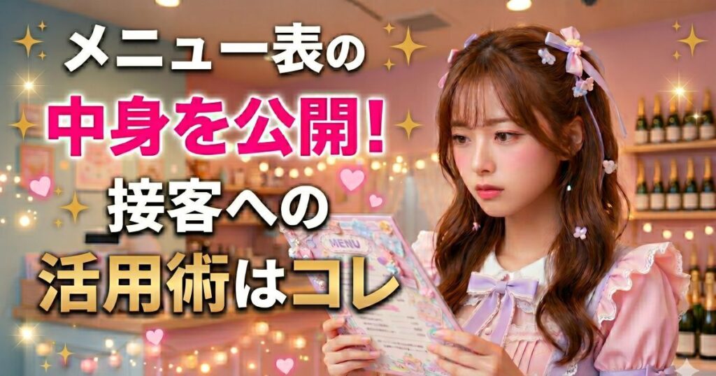 メニュー表をみる女性