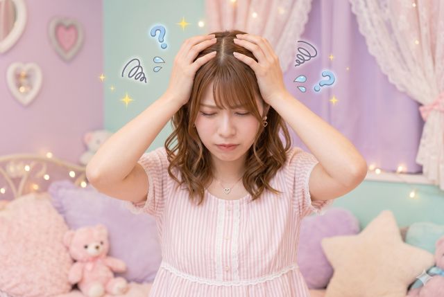 頭を抱える女性