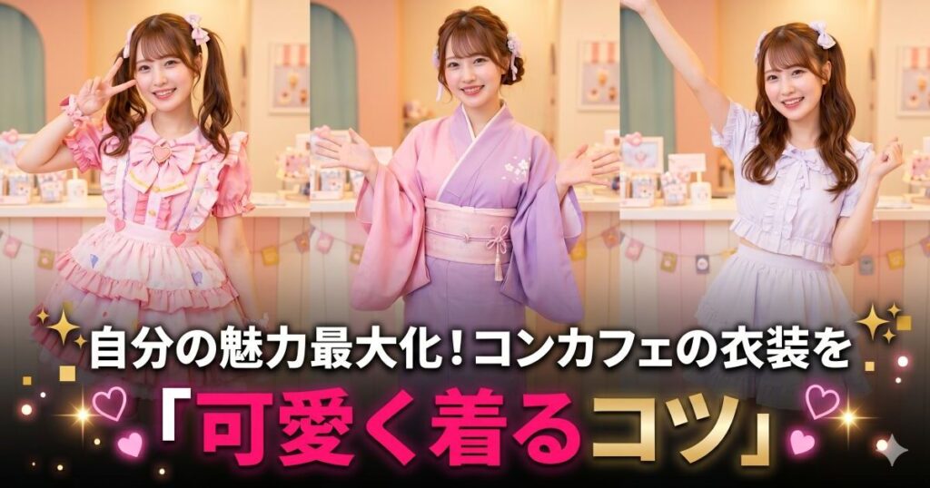 3種類の衣装を着る女性