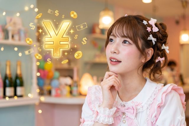 お金のマークを思いうかべるコンカフェ嬢