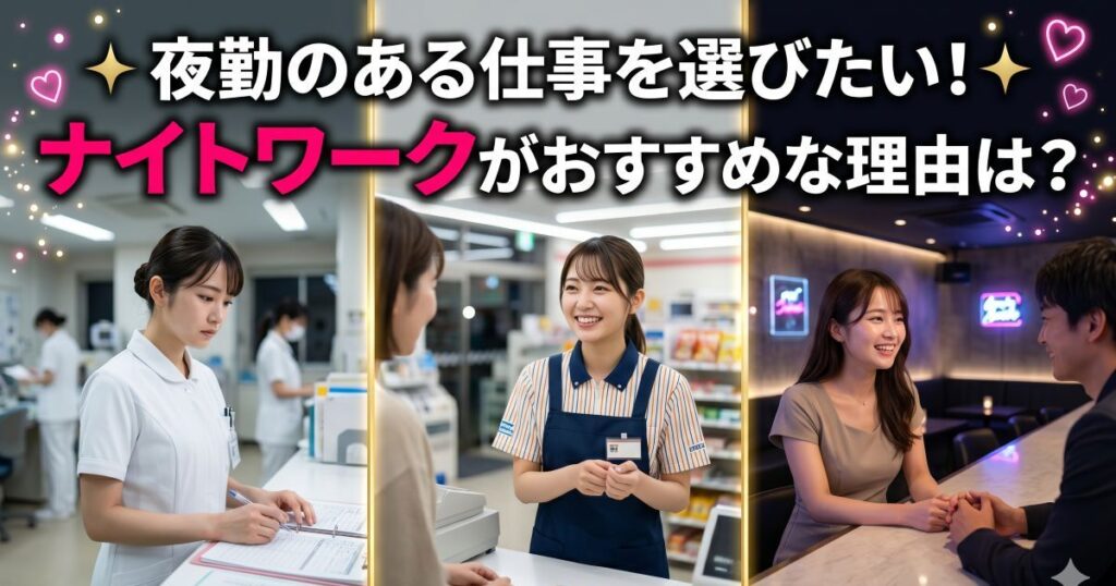 看護師やコンビニで働く女性たち