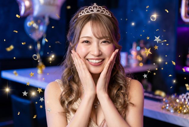 頬に手を当てる女性