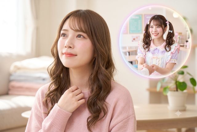 メイド服で働く姿を想像する女性