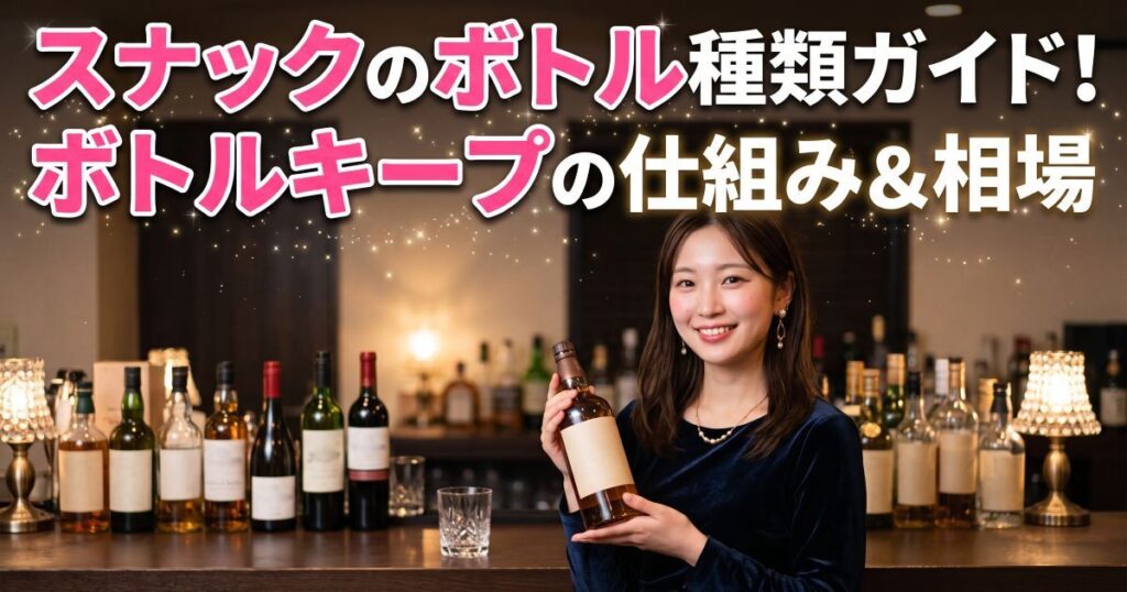 お酒のボトルを持つ女性